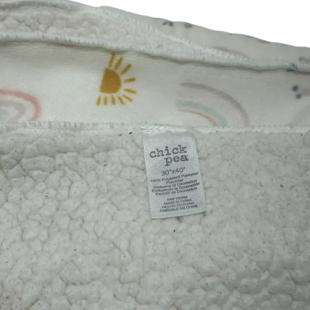 Chick Pea Rainbow Baby Blanket Sherpa Sun Bumble Bee Butterfly Flower Snail